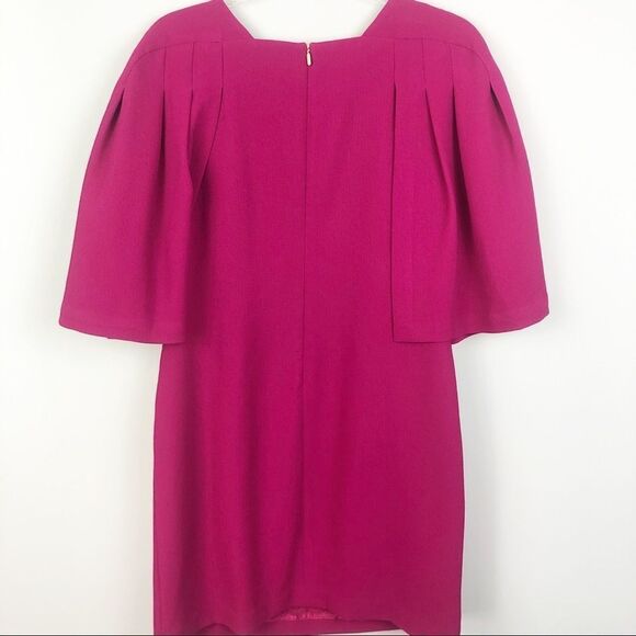 TRINA TURK | Fucshia Cape Dress Short Sleeve Sz 6 - Picture 11 of 12